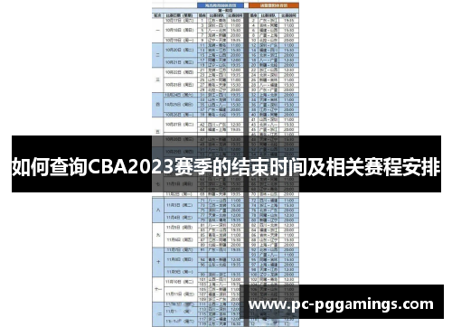 如何查询CBA2023赛季的结束时间及相关赛程安排