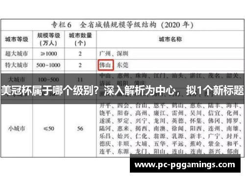 美冠杯属于哪个级别?深入解析为中心,拟1个新标题 美冠杯属于哪个级别?深入解析为中心,拟1个新标题